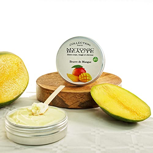 Beurre de mangue bio 120gr | Soins de la peau sèche normale | Hydratant - Nourrissant - Régénérant | 20% PLUS