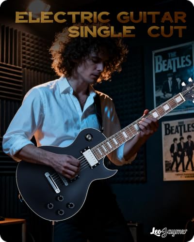 Image of Leo Jaymz SC Series Electric Guitar - Mahogany Body, Laurel Fingerboard, Dual Humbuckers, Tune-O-Matic Bridge, C Neck, 18:1 Tuners (Matt Black X)