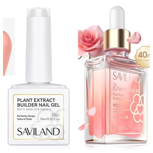 SAVILAND Clear Builder Nail Gel and Cuticle Oil Vitamin E