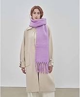 Vista 113 de Bufanda grande y gruesa de gran tamaño, esponjosas, de lana grande, gruesa, cálida para invierno