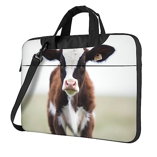 Sacoche ordinateur portable imprimé vache avec bandoulière et revêtement imperméable imper