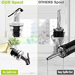 Showvigor 17 oz Olive Oil Dispenser Oil Bottles for Kitchen, 500 ml Oil and Vinegar Dispenser Set - 2 Pack Square Tall Glass Olive Oil Bottle with 1 Pourers,4 Labels and Funnel As kitchen Helper