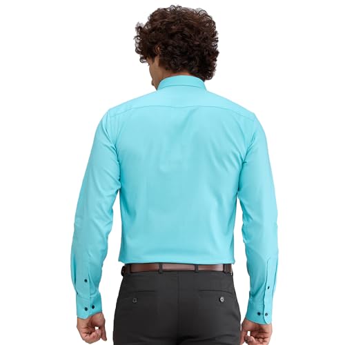Image of Park Avenue Men Pure Cotton Slim Fit Structure Pattern Semi Cutaway Collar Formal Shirt