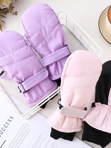 Image of SATINIOR Kids Snow Mittens Waterproof Winter Ski Gloves Warm Thicken Snow Gloves for Girls Boys