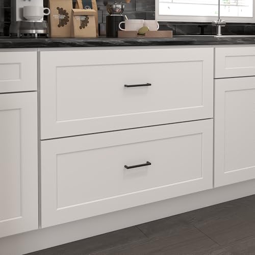 Image of Furinno Shaker Drawer Base Kitchen Cabinet with 2-Drawers, Ready to Assemble, 24 D x 36 W x 34.5 H, White