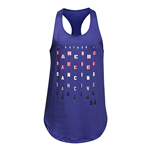 Under Armour Girls' Rather Be Dancing Tank, Pluto (583)/Black, Youth Large