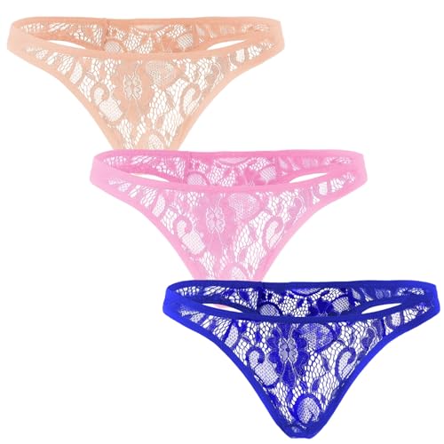 Men's Underwear Mens Lace Thong Underwear Sissy Clothes for Men Breathable Lace Underwear for Men