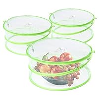 Lot De 5 Cloches Alimentaires Pliables En Maille, Protection Contre Les Insectes, Réutilisables, Blanc