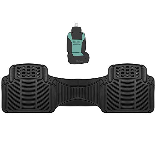 FH Group Trimmable Vinyl Floor Mats Automotive (Black) Rear Set - Universal Fit for Cars Trucks and SUVs F11306