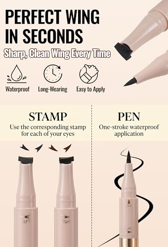 Erinde 2PCS 3-in-1 Winged Eyeliner Stamp Pen miniatura 5