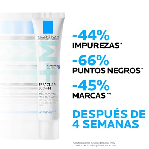La Roche Posay Tratamiento corrector facial, Antiacné, Combate las manchas, los puntos negros y las imperfecciones, Con efecto anti-recaída, Con niacinamida, Effaclar Duo+M, 40 ml - imagen 2