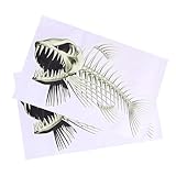 UKCOCO 2 Stück Fischgräte Autoaufkleber Langlebig für Auto Boot Motorrad Fenster Dekoration Vielseitig Abziehbar ohne Rückstände