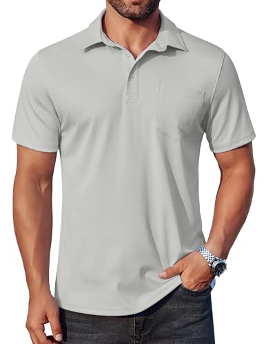 Tshirt casual de golf style polo homme manches courtes sport uni