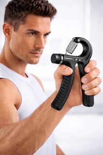 Image of SUREFIT Adjustable Hand Grip Strengthener with Finger Exerciser Combo, Forearm, Wrist & Grip Trainer for Home Gym Workout Equipment for Men & Women (Adjustable- 5-60 Kg)