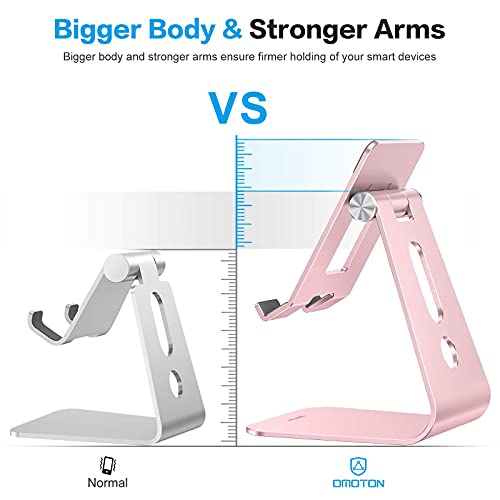 OMOTON Adjustable Tablet Stand for Desk, Upgraded Longer Arms for Greater Stability, T2 Tablet Holder with Hollow Design for Bigger Sized Phones and Tablets Such as iPad Pro/Air/Mini, Rose Gold by OMOTON - Image 3