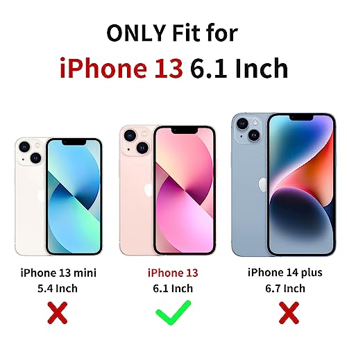 XIZYO Case for iPhone 13 6.1 Inch, Cute Frosted Translucent Rose Floral Flower Pattern Shockproof Cover - Image 2