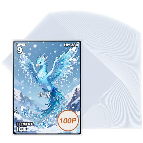 Jumbo Card Sleeves 5.4 x 7.4-100 Pack Soft Clear Oversize Card Protector Sleeves Jumbo Card Top Loader Size L Large Card Sleeve for Oversized Trading Card TCG MTG Game Sport Cards Postcards