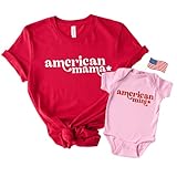 All American Mama Mini 4th of July Mommy and Me Matching Tshirts, Mother Daughter 4th of July Outfits, Fourth of July Matching Mom and Son Shirts, Mommy and Me Fourth of July Outfits Matching.