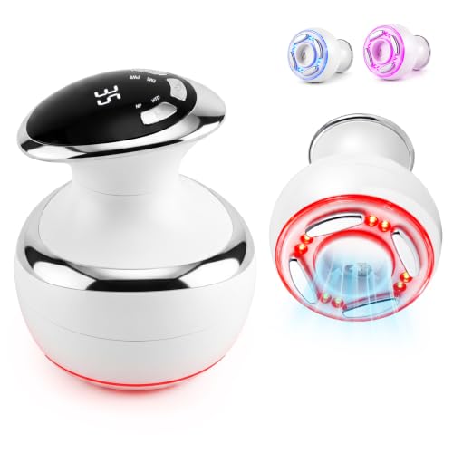 Poeruo Cupping Massager & Gua Sha, Anti Cellulite Massager & Body Sculpting Machine, Lymphatic Drainage Massager with SoothingPulse & Heat ，Led Light for Back, Waist，Belly