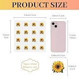 CREATCABIN 128Pcs 8 Sheets Sunflower Sticker Small Flower Stickers Bulk Plastic Self-Adhesive Waterproof Round Plant Decals for Scrapbooking Envelope Planner Journaling Helmet Decoration 0.98 inch - Image 2