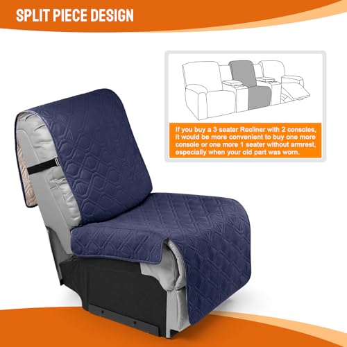 Image of VANSOFY Waterproof Additional Seat Cover for Reclining Couch Covers Seat Slipcover for Recliner Sofa Covers(Dark Blue)