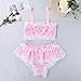 YiZYiF Men's Ruffled Chffion Nightwear Girly Bra Sissy Panties 2 Piece Lingerie Set Pink Medium