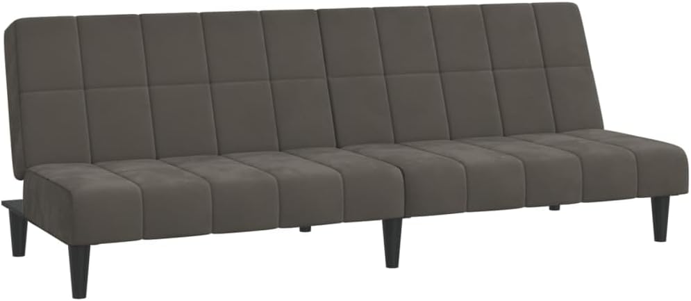 Sofa Bed Dark Grey Velvet (100% Polyester) Living Room Furniture