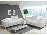 couchgarnitur leder beige Gewicht: 123 kg Vente-unique Couchgarnitur Leder 3+2 - Weiß - Solange