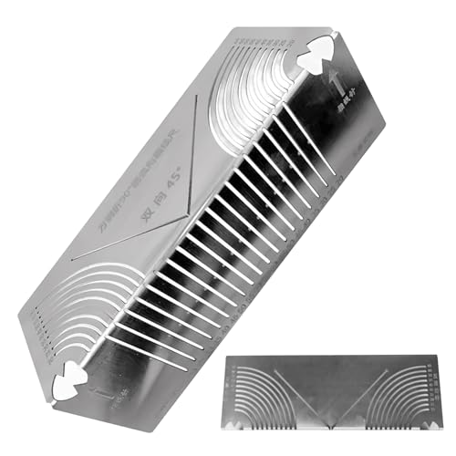 角度とアークマーキング定規,フレックス自在角度計測定規 - 精密平行線引き補助・配管切断ガイド 溶接・建設・木工・金属作業用 - 木材木工管曲げ溶接用