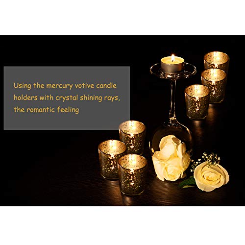 Gold Votive Candle Holders Set Of 12 For Wedding Table Centerpiece, Tea Light Candle Holders Decorative, Mercury Glass Candle Holders Bulk For Birthday Party Home Decoration #TOP4
