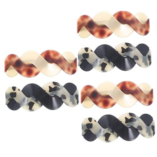 Barrettes à cheveux grande taille en acrylique Lot de 3 paquets de 2 pièces