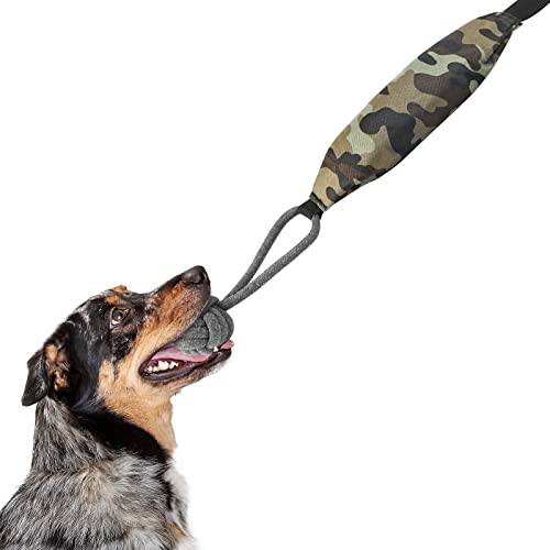 Yeahshion Jouet Chien Corde, Jouet Couineur, Jouet à Macher Durable avec Sons, Jouet Interactif 85cm avec Manche et Nœud, Style C Cover