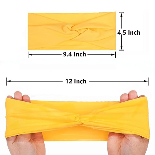 Xtrend 6 Pcs Women's Headbands Twisted Cross Elastic Headbands Yoga Running Workout Headbands Non-Slip Sweat Soft Headbands Solid Color Simple Versatile Hair Accessory Headbands #TOP2