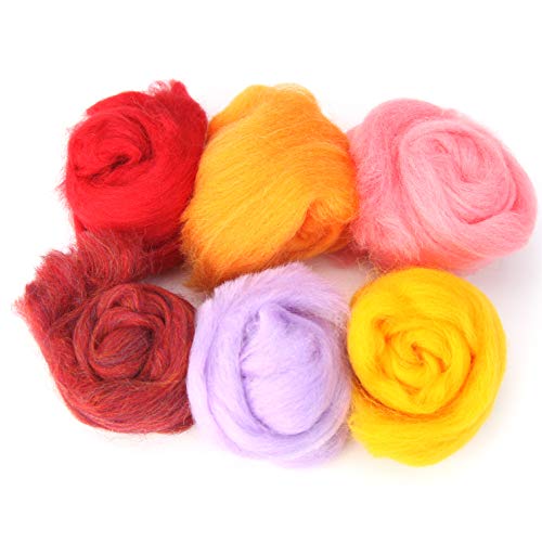 Woolbuddy Felting Wool, 24 Colors Wool Felt, Roving Wool, Beautiful Vibrant Soft Needle Felting Wool, Wool Roving For Needle Felting, Wet Felting, Felt Animal, Wool Batting And Needle Felting Supplies #TOP7