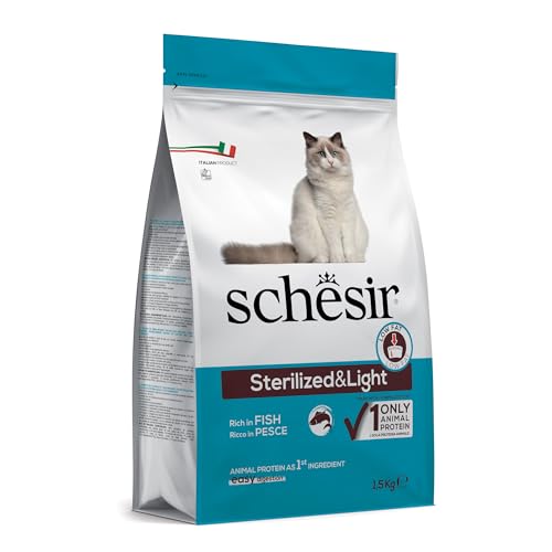Schesir Sterilized & Light, Cibo Secco per Gatti Adulti Sterilizzati al Gusto Pesce, Crocchette - Sacco da 1,5 Kg - 2