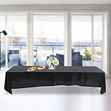 mantel rectangular negro CUIDADO FÁCIL: los manteles de poliéster son lavables a máquina. Fácil lavado en su lavadora y secado rápido para un fácil cuidado. Use agua tibia o agua fría, secar a baja temperatura, sin lejía.