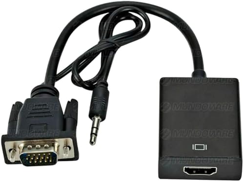Cabo Conversor VGA Macho/HDMI Fêmea com Audio