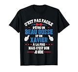 Cadeau original personnalisé prénom Xavier, cadeau anniversaire homme Xavier, cadeau drôle fête des pères beau papa Xavier, cadeau de Noël personnalisé pour beauf Xavier, cadeau copain Xavier humour, cadeau frangin beau gosse Xavier.