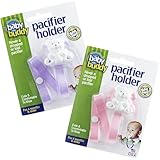 Baby Buddy Pacifier Holder, Lilac/Light Pink, 2-Count