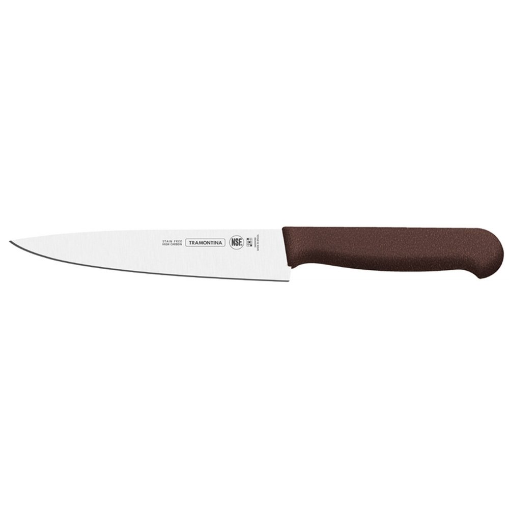 Tramontina Professional 8 Inches Meat Knife with Stainless Steel Blade and Brown Polypropylene Handle with Antimicrobial Protection