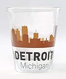 Detroit Michigan Sunset Skyline Shot Glass