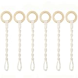 Supertool Cuerda extensible para colgar plantas de macramé, 30 cm, extensores conectables para colgar plantas de macramé con anillo de madera para decoración de interiores y exteriores, balcón,