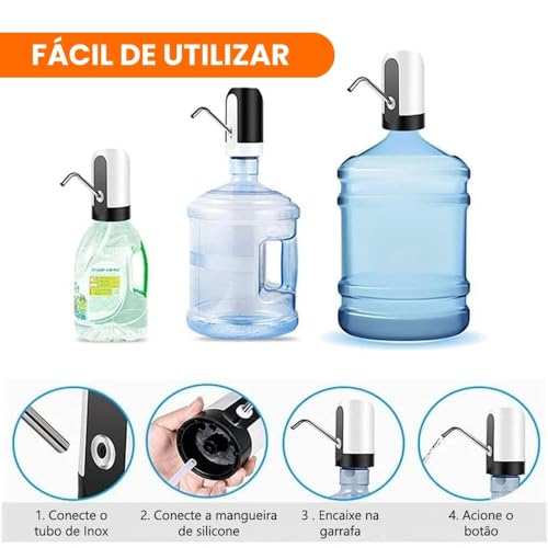 Bebedouro Bomba Elétrica para Galão de Agua 1 a 20L Filtro Garrafão Automática Universal Recarregáve