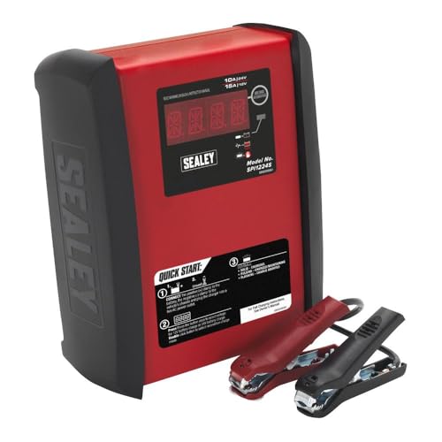 Image of Sealey Automatic Smart Battery Charger & Maintainer 10A 12V - SPI10S, Red