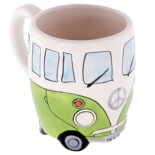 Giftbrit Vw Collection, Coffee Mug, Tea Cup For Kitchen, Garage, Office - Green Ceramic Shaped Coffee Mug/Cup (Vw Camper Van) #TOP2