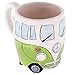 Green Ceramic Shaped Coffee Mug / Cup (VW Camper Van) By Giftbrit