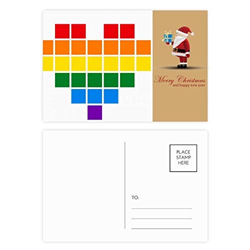 Cartes postales LGBT Noël cœur arc-en-ciel gay lesbienne papeterie fêtes