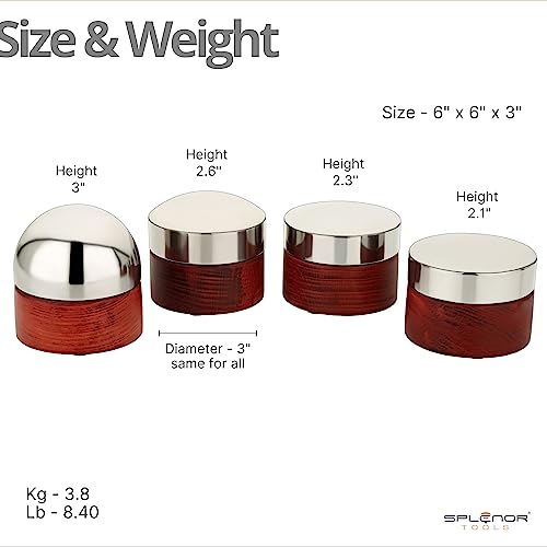 Splenor Tools 4 Bench Anvil Set - Full, Medium, Low Dome & Flat Surface Anvils with Wooden Base - for Jewelry Making - Metal Forming - Stamping - Jewelry Repair - Thumbnail 6