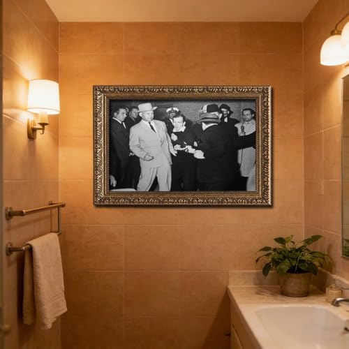 Impression sur toile Jack Ruby et Lee Harvey Oswald à Dallas cadre à suspendre 61x91 cm