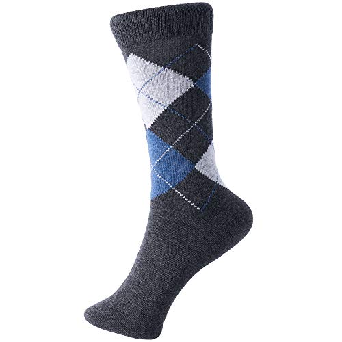 Alpine Swiss Mens Cotton 6 Pack Dress Socks Striped & Argyle Office Pack #TOP4